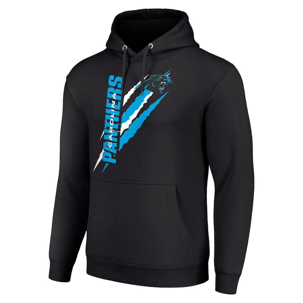 Carolina Panthers Starter Unisex Color Scratch Fleece Pullover Hoodie - Black Hoodies
