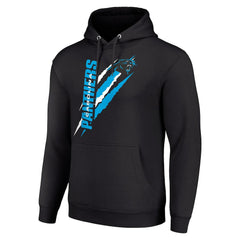 Carolina Panthers Starter Unisex Color Scratch Fleece Pullover Hoodie - Black Hoodies