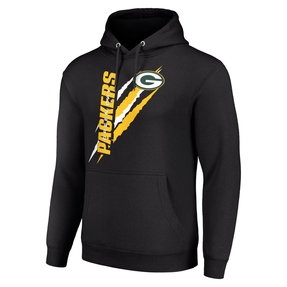 Green Bay Packers Starter Unisex Color Scratch Fleece Pullover Hoodie - Black Hoodies