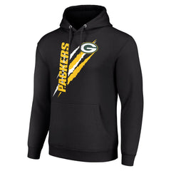 Green Bay Packers Starter Unisex Color Scratch Fleece Pullover Hoodie - Black Hoodies