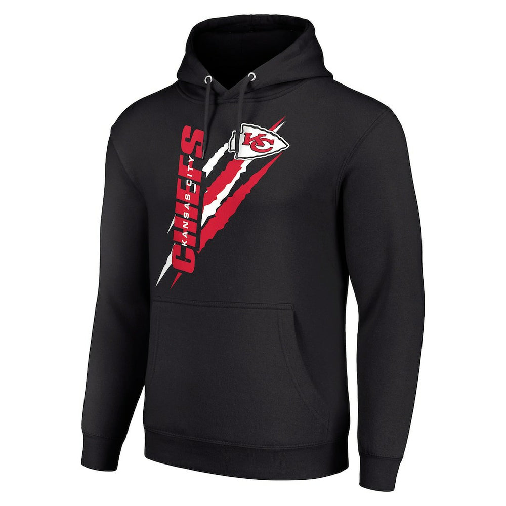 Kansas City Chiefs Starter Unisex Color Scratch Fleece Pullover Hoodie - Black Hoodies