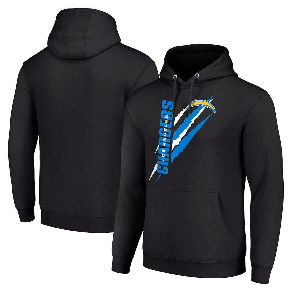 Los Angeles Chargers Starter Unisex Color Scratch Fleece Pullover Hoodie - Black Hoodies