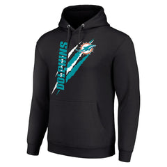 Miami Dolphins Starter Unisex Color Scratch Fleece Pullover Hoodie - Black Hoodies