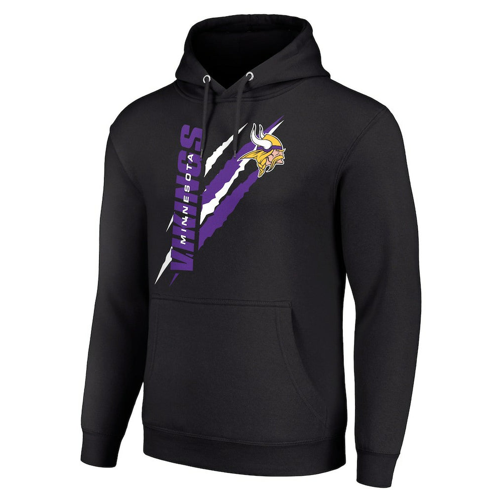 Minnesota Vikings Starter Unisex Color Scratch Fleece Pullover Hoodie - Black Hoodies