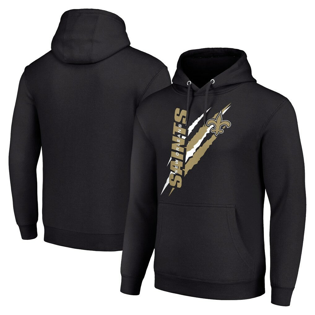 New Orleans Saints Starter Unisex Color Scratch Fleece Pullover Hoodie - Black Hoodies