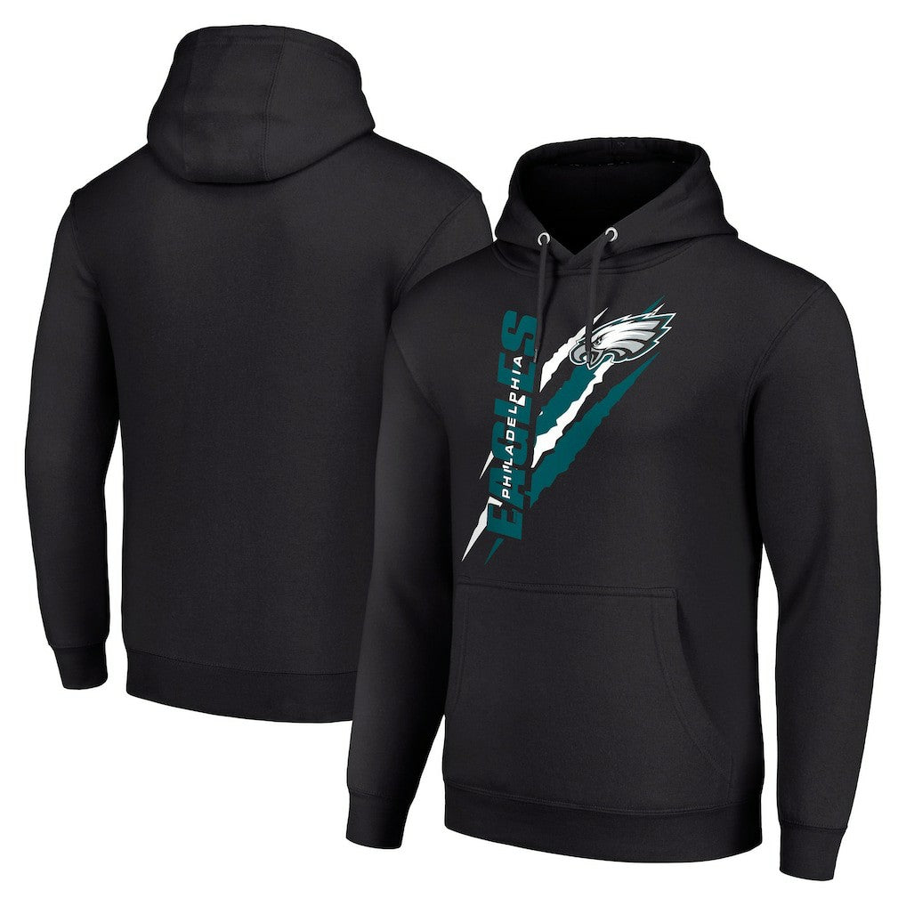 Philadelphia Eagles Starter Unisex Color Scratch Fleece Pullover Hoodie - Black Hoodies