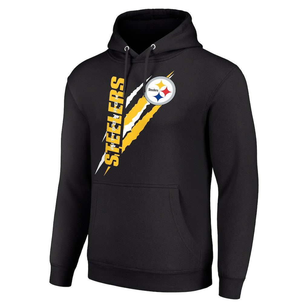 Pittsburgh Steelers Starter Unisex Color Scratch Fleece Pullover Hoodie - Black Hoodies