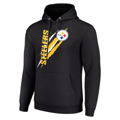 Pittsburgh Steelers Starter Unisex Color Scratch Fleece Pullover Hoodie - Black Hoodies