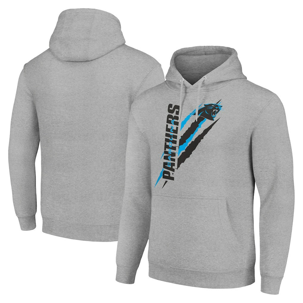 Carolina Panthers Starter Unisex Color Scratch Fleece Pullover Hoodie - Heather Gray Hoodies