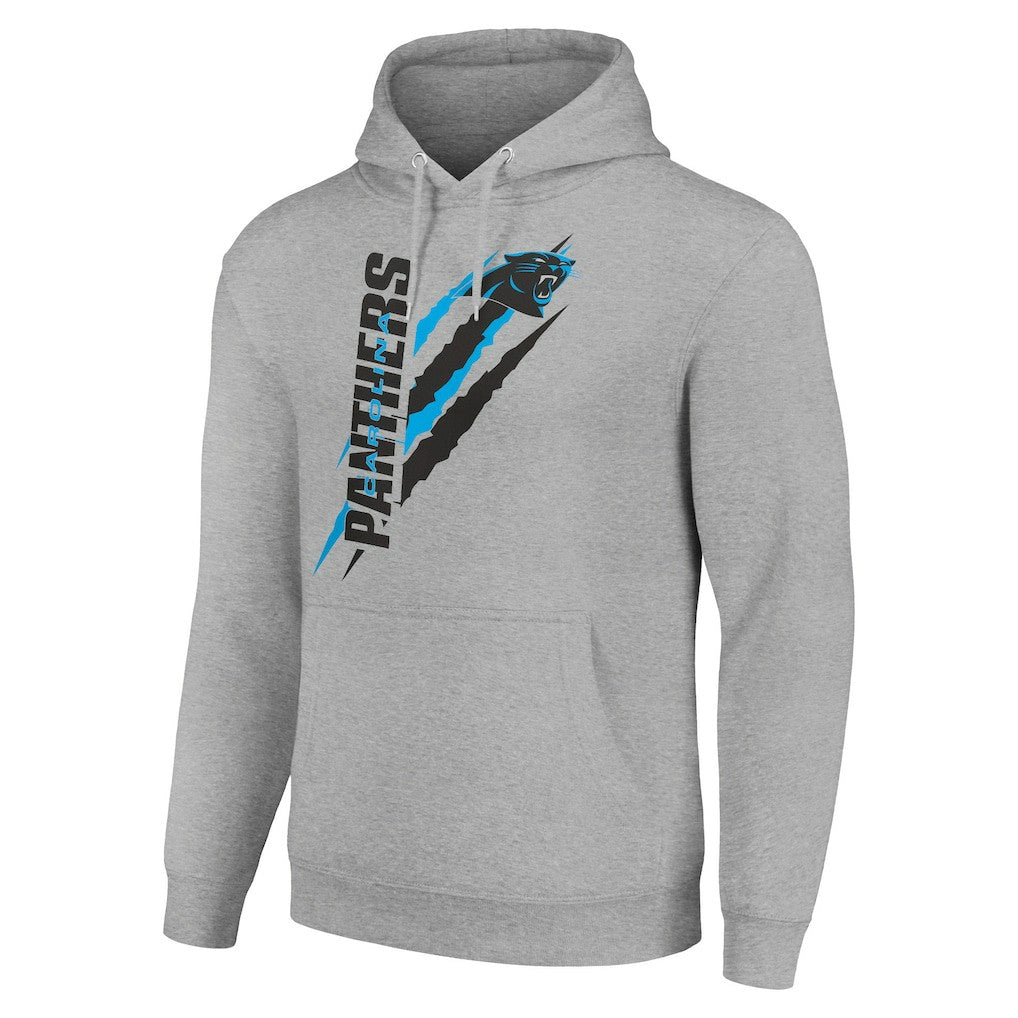 Carolina Panthers Starter Unisex Color Scratch Fleece Pullover Hoodie - Heather Gray Hoodies