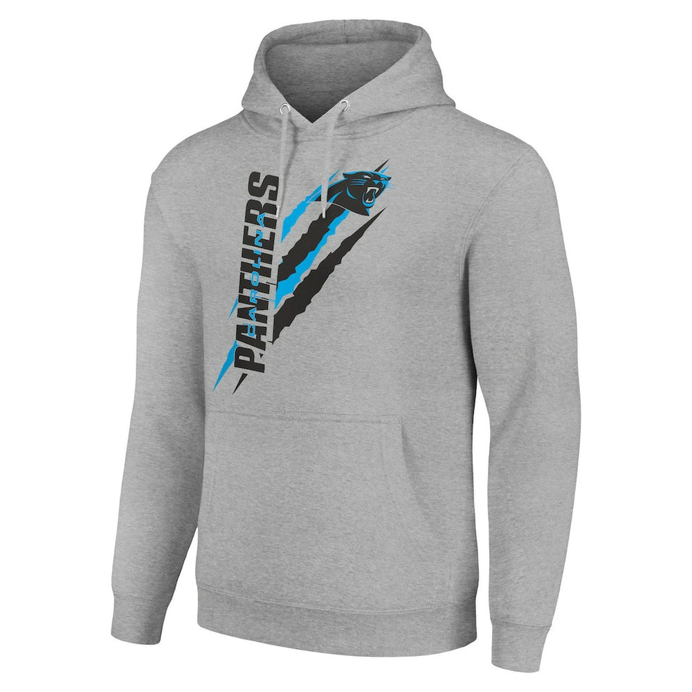 Carolina Panthers Starter Unisex Color Scratch Fleece Pullover Hoodie - Heather Gray Hoodies