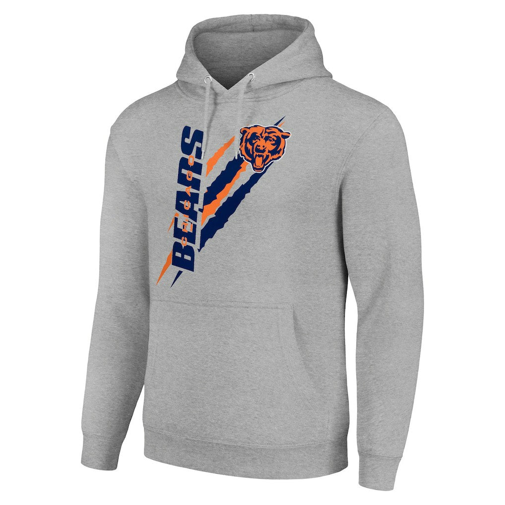 Chicago Bears Starter Unisex Color Scratch Fleece Pullover Hoodie - Heather Gray Hoodies