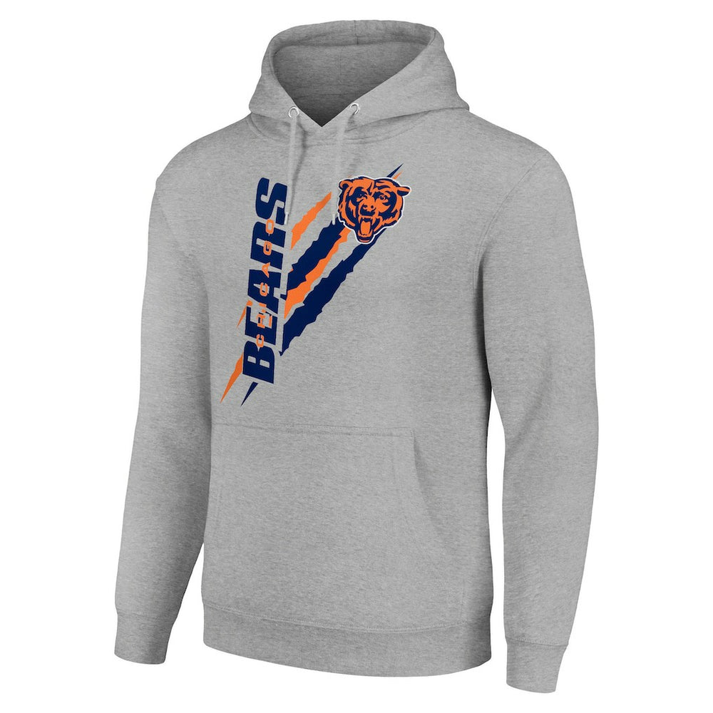 Chicago Bears Starter Unisex Color Scratch Fleece Pullover Hoodie - Heather Gray Hoodies