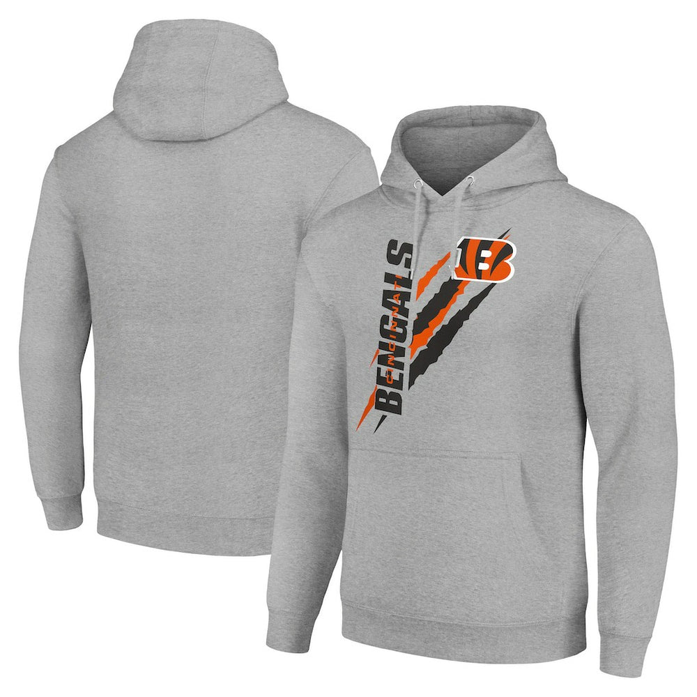 Cincinnati Bengals Starter Unisex Color Scratch Fleece Pullover Hoodie - Heather Gray Hoodies