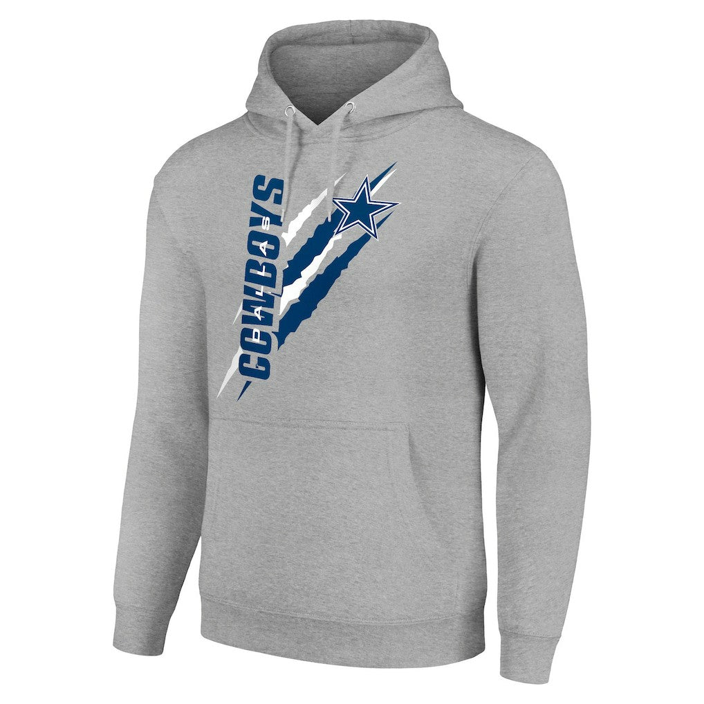 Dallas Cowboys Starter Unisex Color Scratch Fleece Pullover Hoodie - Heather Gray Hoodies