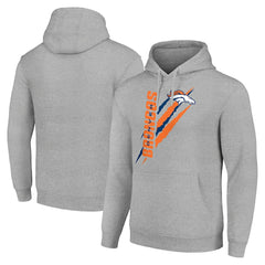 Denver Broncos Starter Unisex Color Scratch Fleece Pullover Hoodie - Heather Gray Hoodies