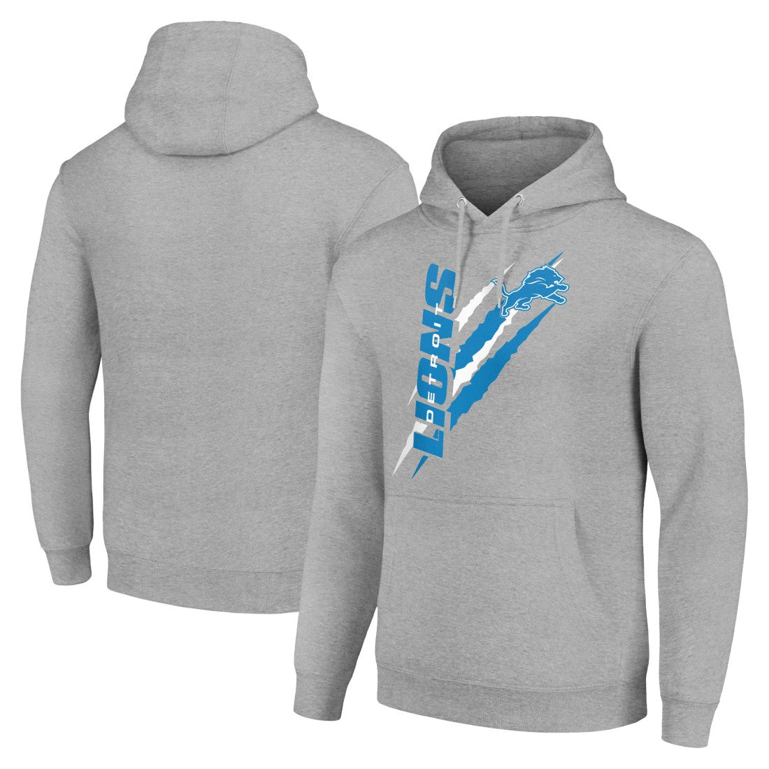 Detroit Lions Starter Unisex Color Scratch Fleece Pullover Hoodie - Heather Gray Hoodies