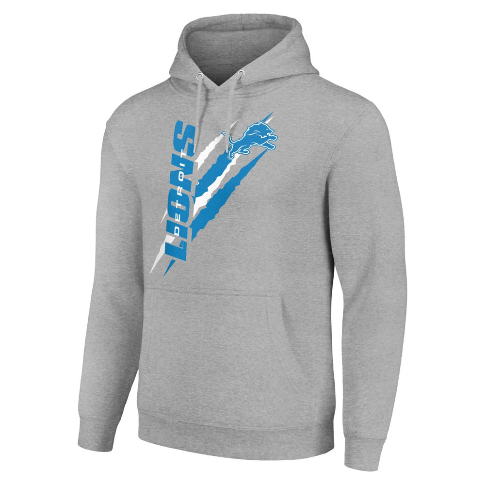 Detroit Lions Starter Unisex Color Scratch Fleece Pullover Hoodie - Heather Gray Hoodies
