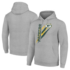 Green Bay Packers Starter Unisex Color Scratch Fleece Pullover Hoodie - Heather Gray Hoodies