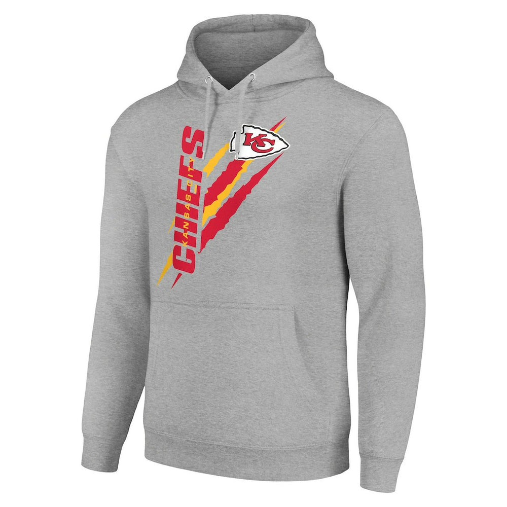 Kansas City Chiefs Starter Unisex Color Scratch Fleece Pullover Hoodie - Heather Gray Hoodies