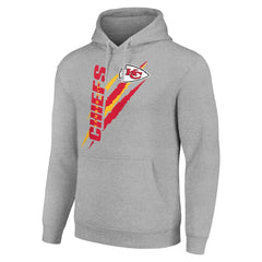 Kansas City Chiefs Starter Unisex Color Scratch Fleece Pullover Hoodie - Heather Gray Hoodies