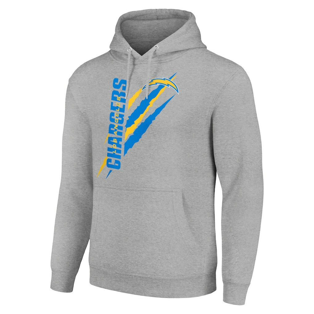 Los Angeles Chargers Starter Unisex Color Scratch Fleece Pullover Hoodie - Heather Gray Hoodies