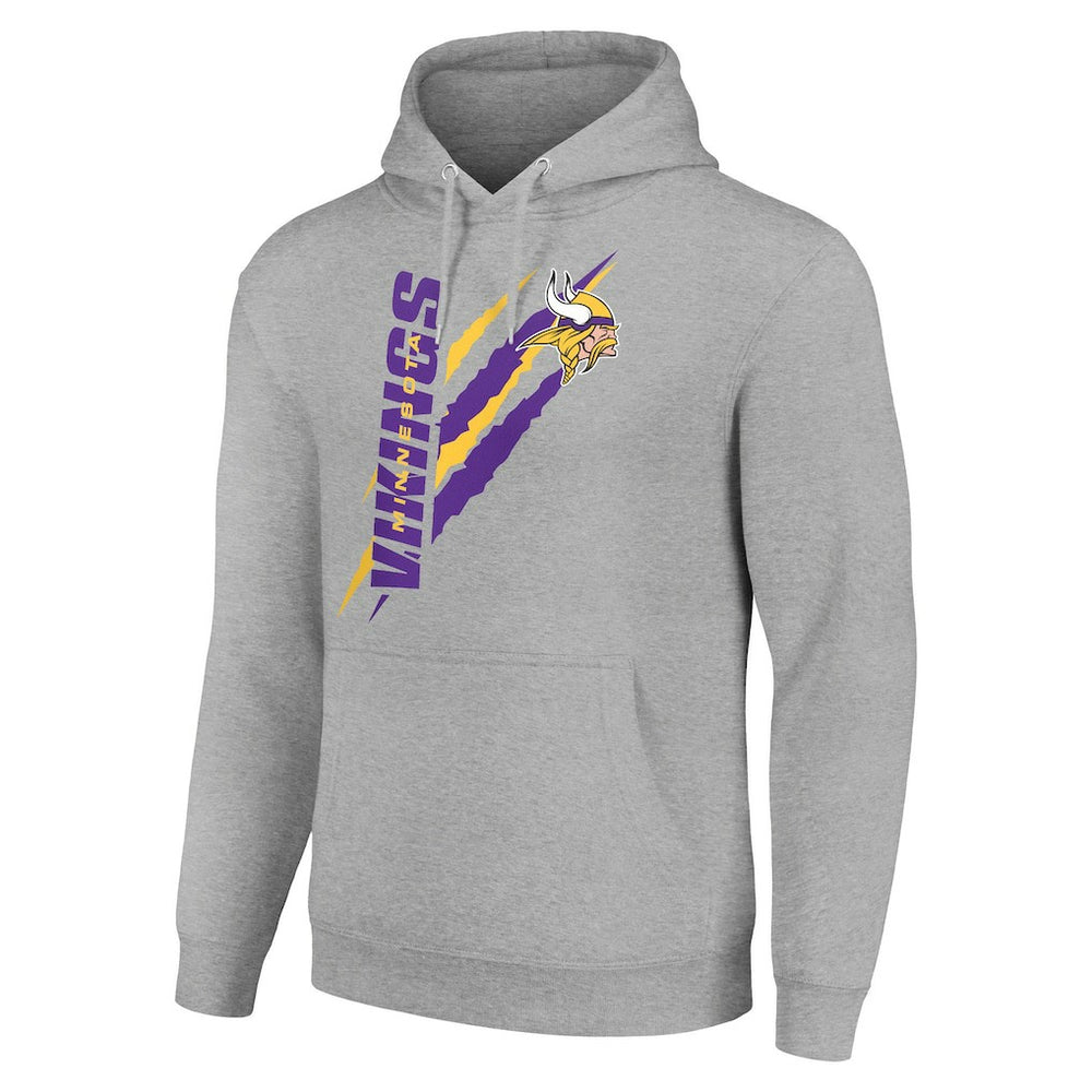 Minnesota Vikings Starter Unisex Color Scratch Fleece Pullover Hoodie - Heather Gray Hoodies