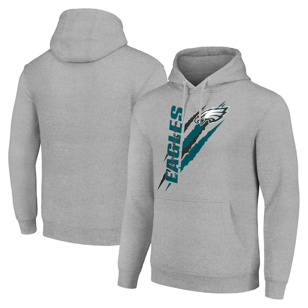 Philadelphia Eagles Starter Unisex Color Scratch Fleece Pullover Hoodie - Heather Gray Hoodies