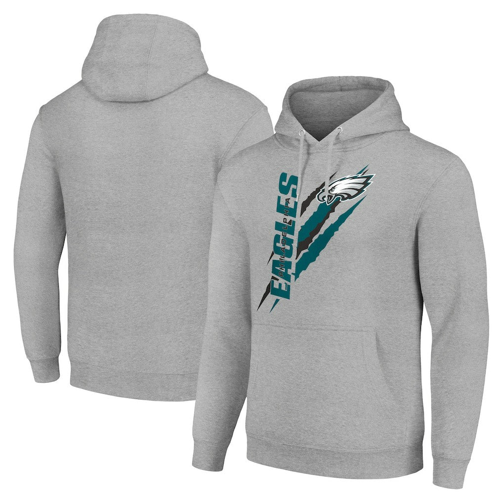 Philadelphia Eagles Starter Unisex Color Scratch Fleece Pullover Hoodie - Heather Gray Hoodies