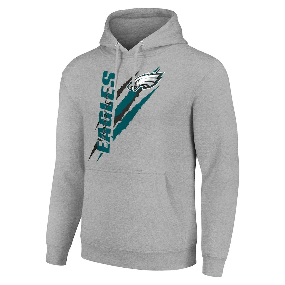 Philadelphia Eagles Starter Unisex Color Scratch Fleece Pullover Hoodie - Heather Gray Hoodies