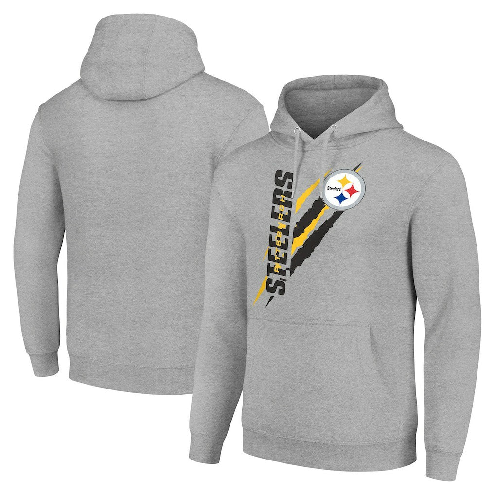Pittsburgh Steelers Starter Unisex Color Scratch Fleece Pullover Hoodie - Heather Gray Hoodies