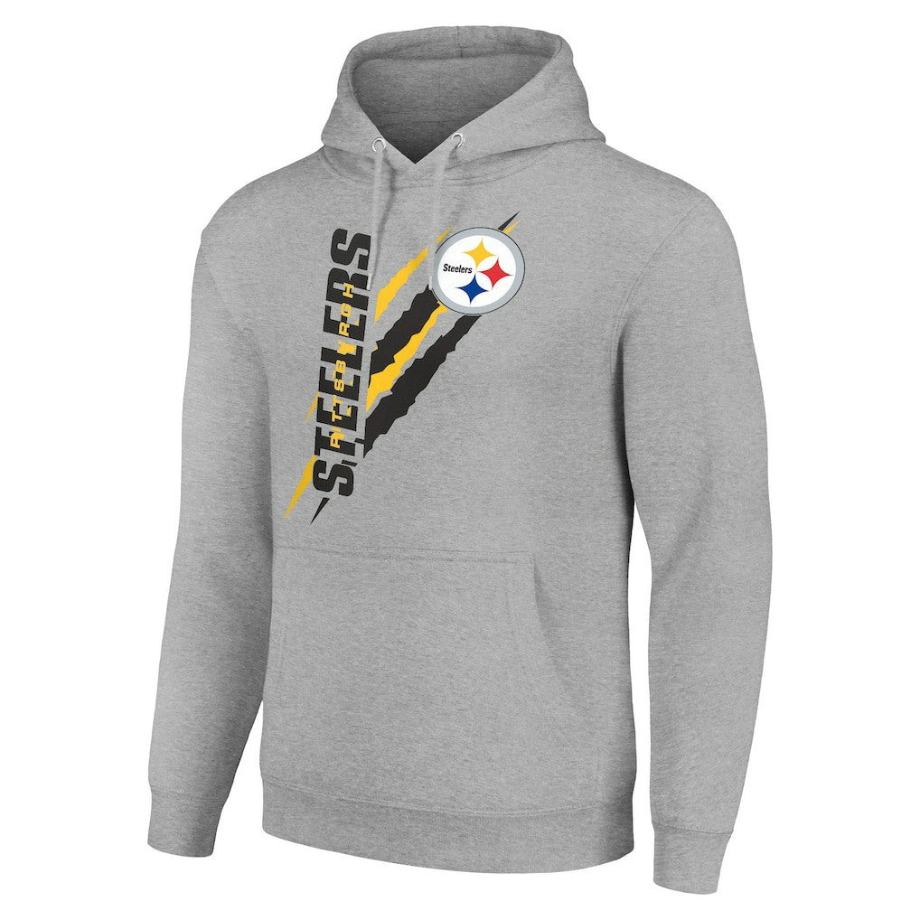 Pittsburgh Steelers Starter Unisex Color Scratch Fleece Pullover Hoodie - Heather Gray Hoodies