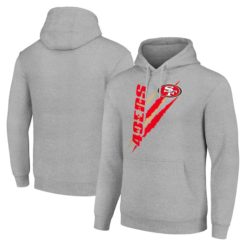San Francisco 49ers Starter Unisex Color Scratch Fleece Pullover Hoodie - Heather Gray Hoodies