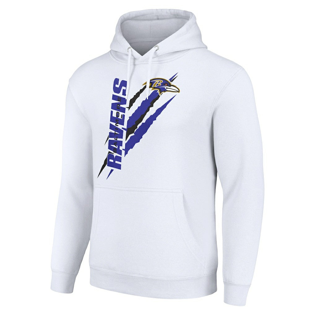 Baltimore Ravens Starter Unisex Color Scratch Fleece Pullover Hoodie - White Hoodies