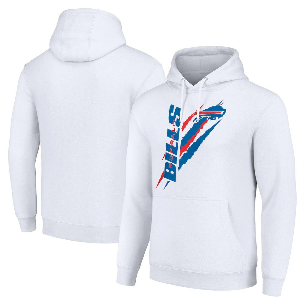 Buffalo Bills Starter Unisex Color Scratch Fleece Pullover Hoodie - White Hoodies