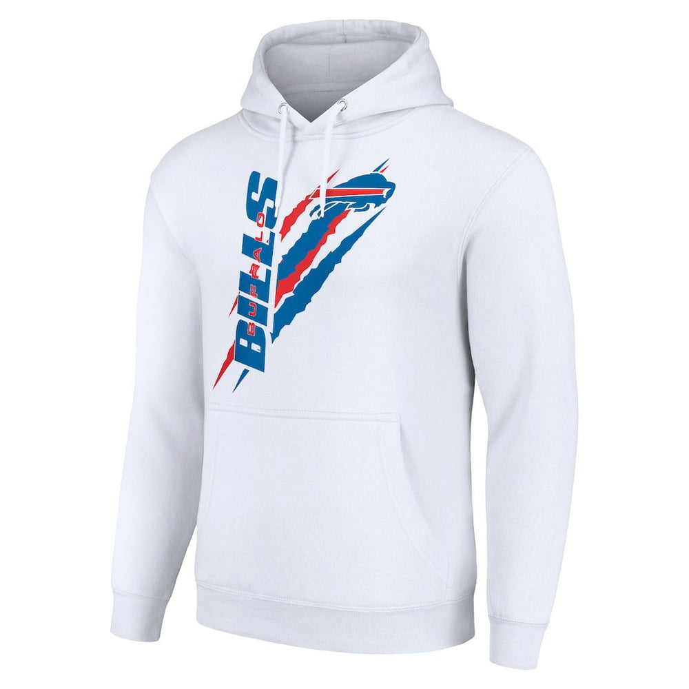 Buffalo Bills Starter Unisex Color Scratch Fleece Pullover Hoodie - White Hoodies