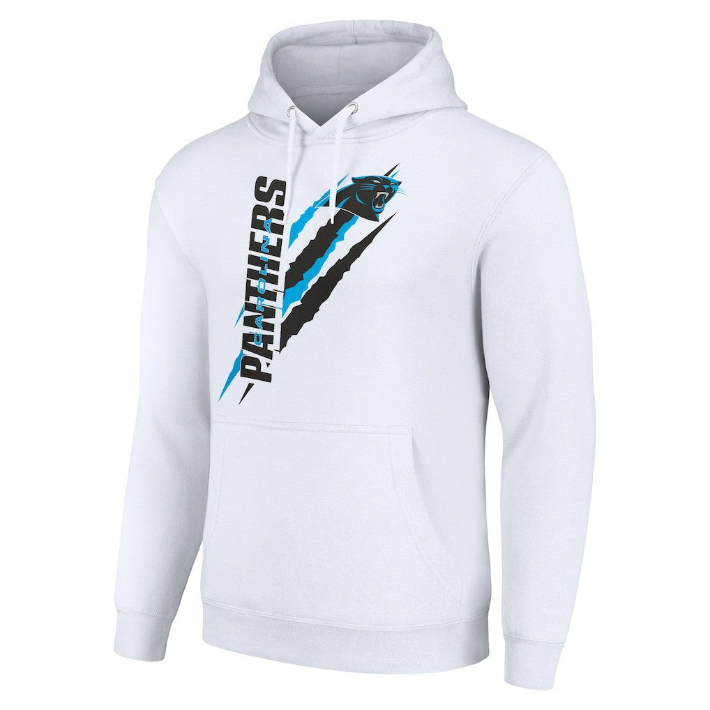 Carolina Panthers Starter Unisex Color Scratch Fleece Pullover Hoodie - White Hoodies