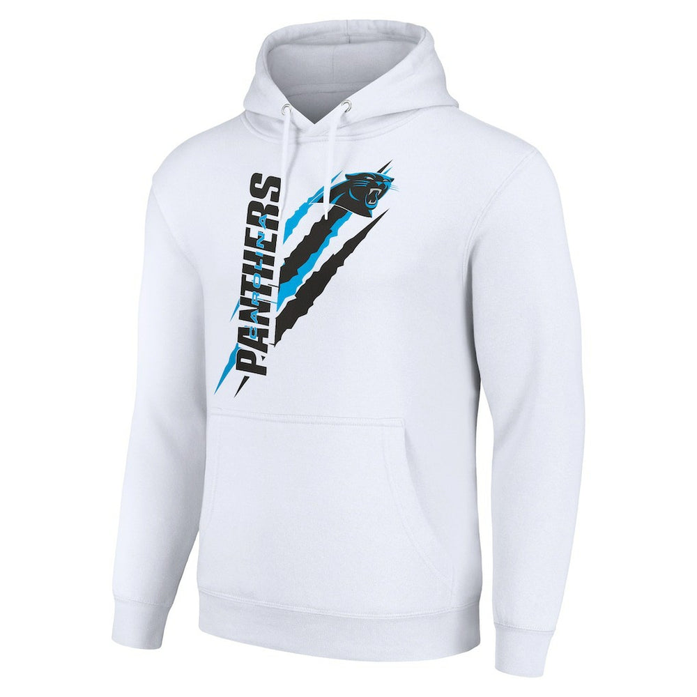 Carolina Panthers Starter Unisex Color Scratch Fleece Pullover Hoodie - White Hoodies