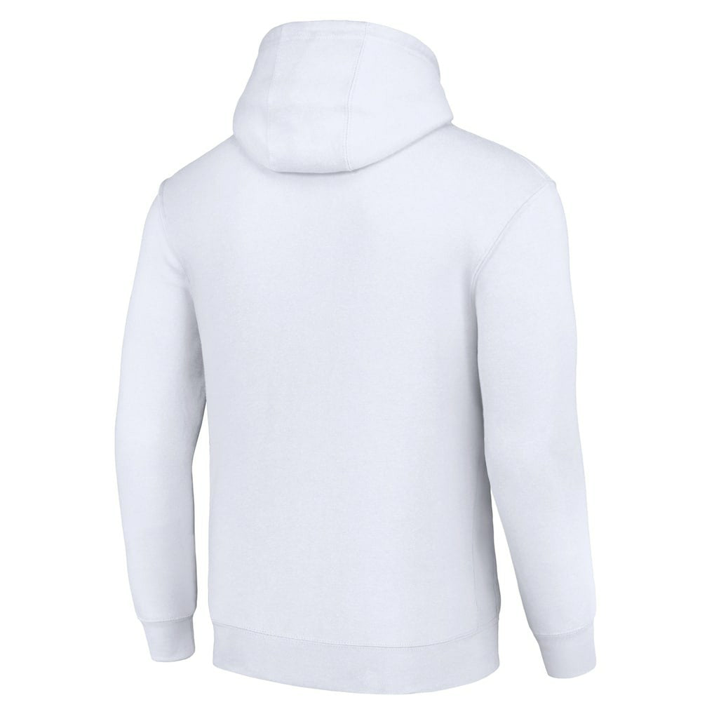 Carolina Panthers Starter Unisex Color Scratch Fleece Pullover Hoodie - White Hoodies