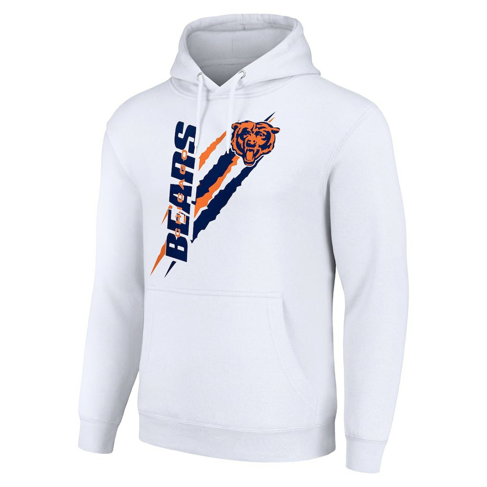 Chicago Bears Starter Unisex Color Scratch Fleece Pullover Hoodie - White Hoodies
