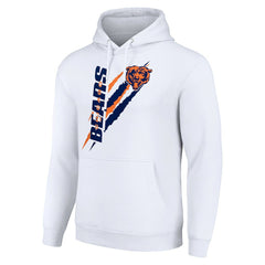 Chicago Bears Starter Unisex Color Scratch Fleece Pullover Hoodie - White Hoodies