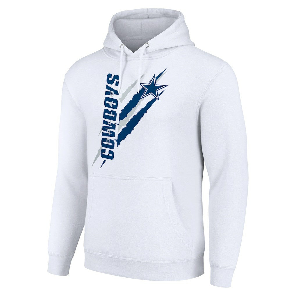 Dallas Cowboys Starter Unisex Color Scratch Fleece Pullover Hoodie - White Hoodies