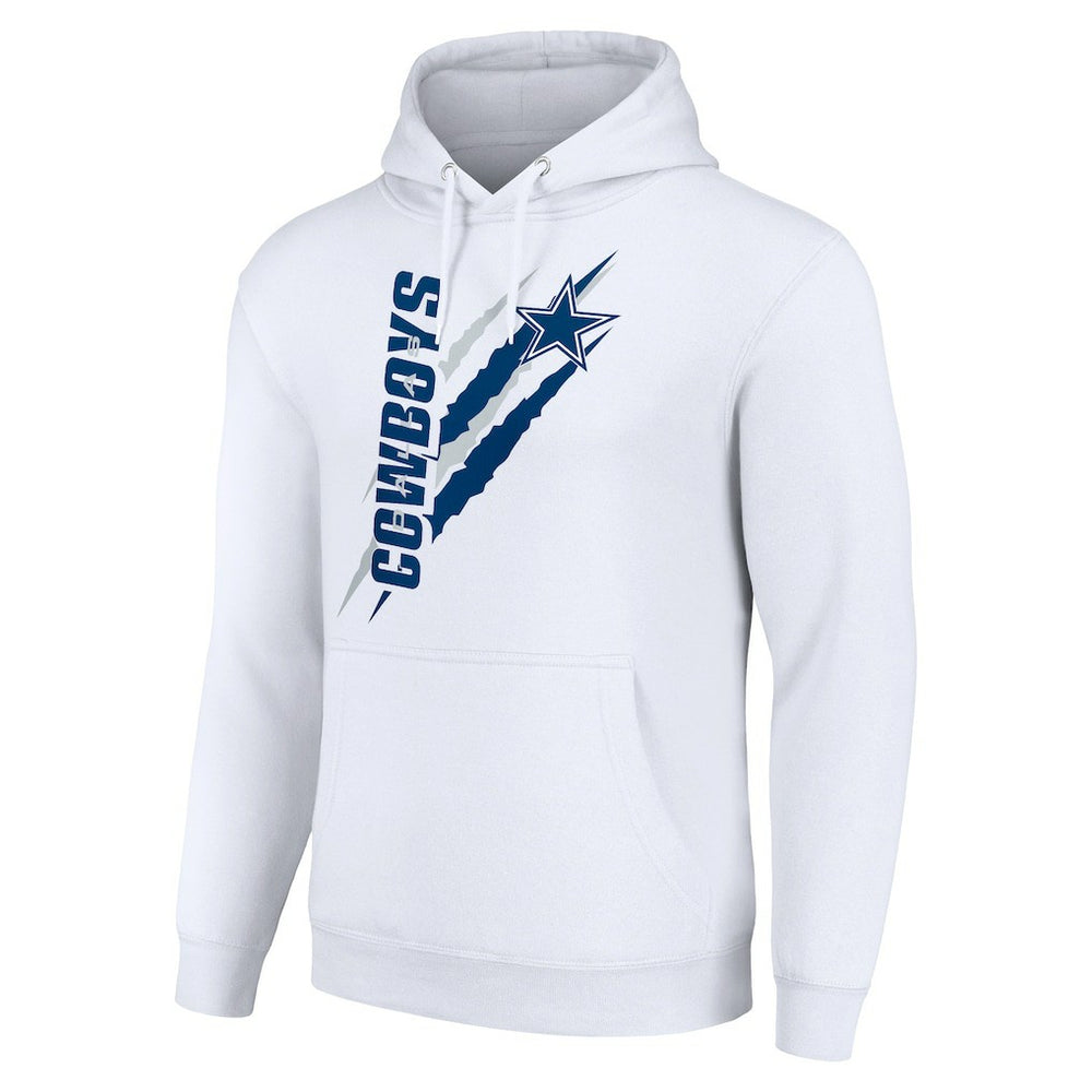 Dallas Cowboys Starter Unisex Color Scratch Fleece Pullover Hoodie - White Hoodies