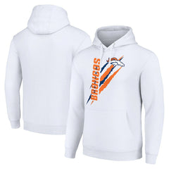 Denver Broncos Starter Unisex Color Scratch Fleece Pullover Hoodie - White Hoodies