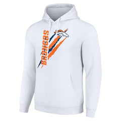 Denver Broncos Starter Unisex Color Scratch Fleece Pullover Hoodie - White Hoodies