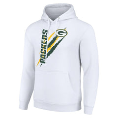 Green Bay Packers Starter Unisex Color Scratch Fleece Pullover Hoodie - White Hoodies