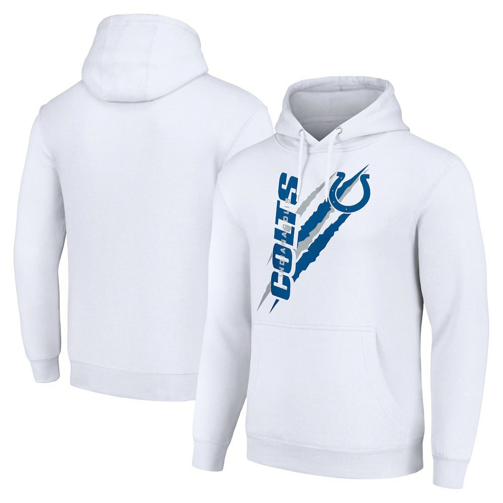 Indianapolis Colts Starter Unisex Color Scratch Fleece Pullover Hoodie - White Hoodies