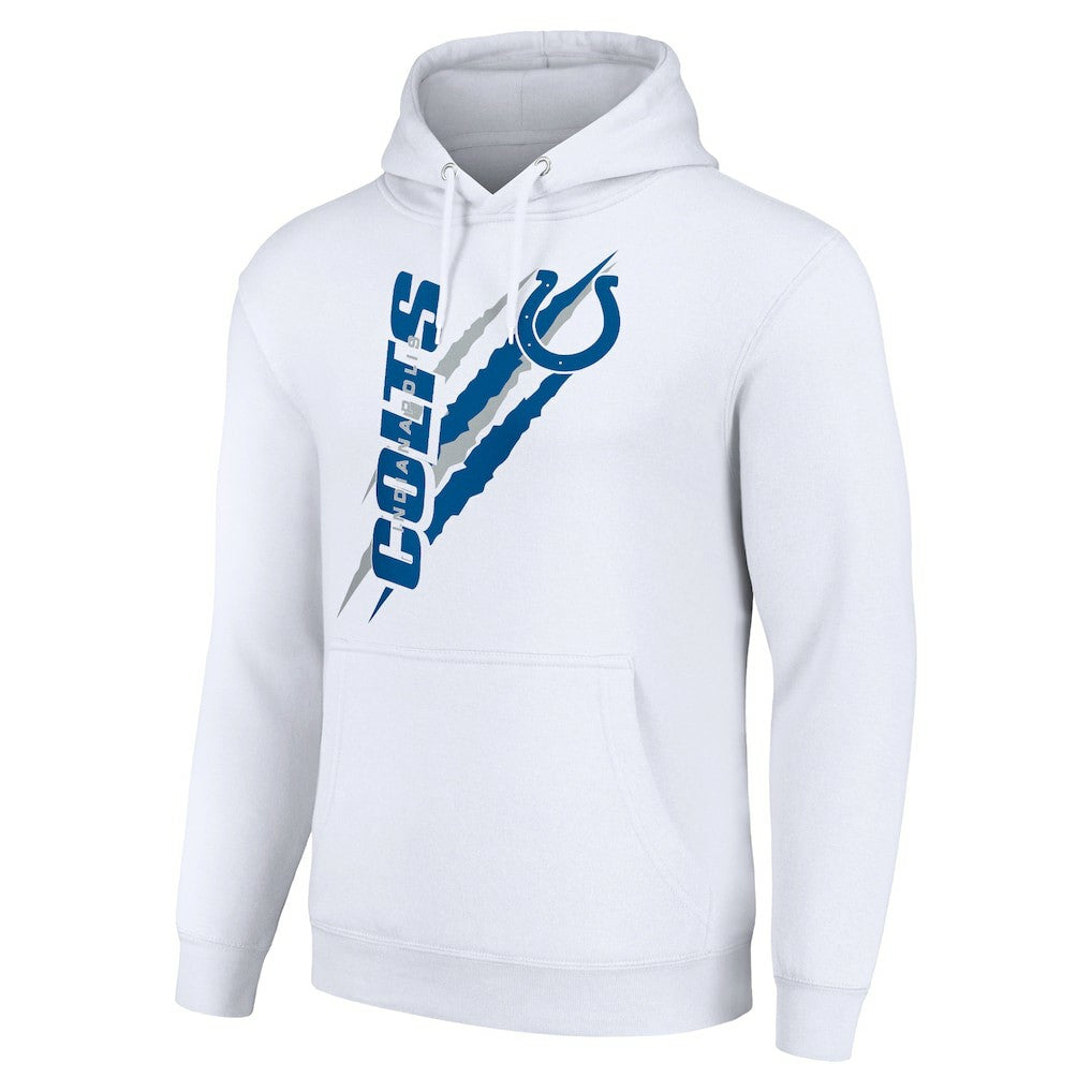 Indianapolis Colts Starter Unisex Color Scratch Fleece Pullover Hoodie - White Hoodies