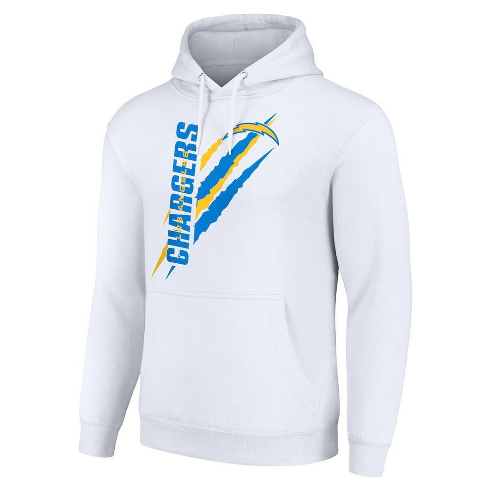 Los Angeles Chargers Starter Unisex Color Scratch Fleece Pullover Hoodie - White Hoodies