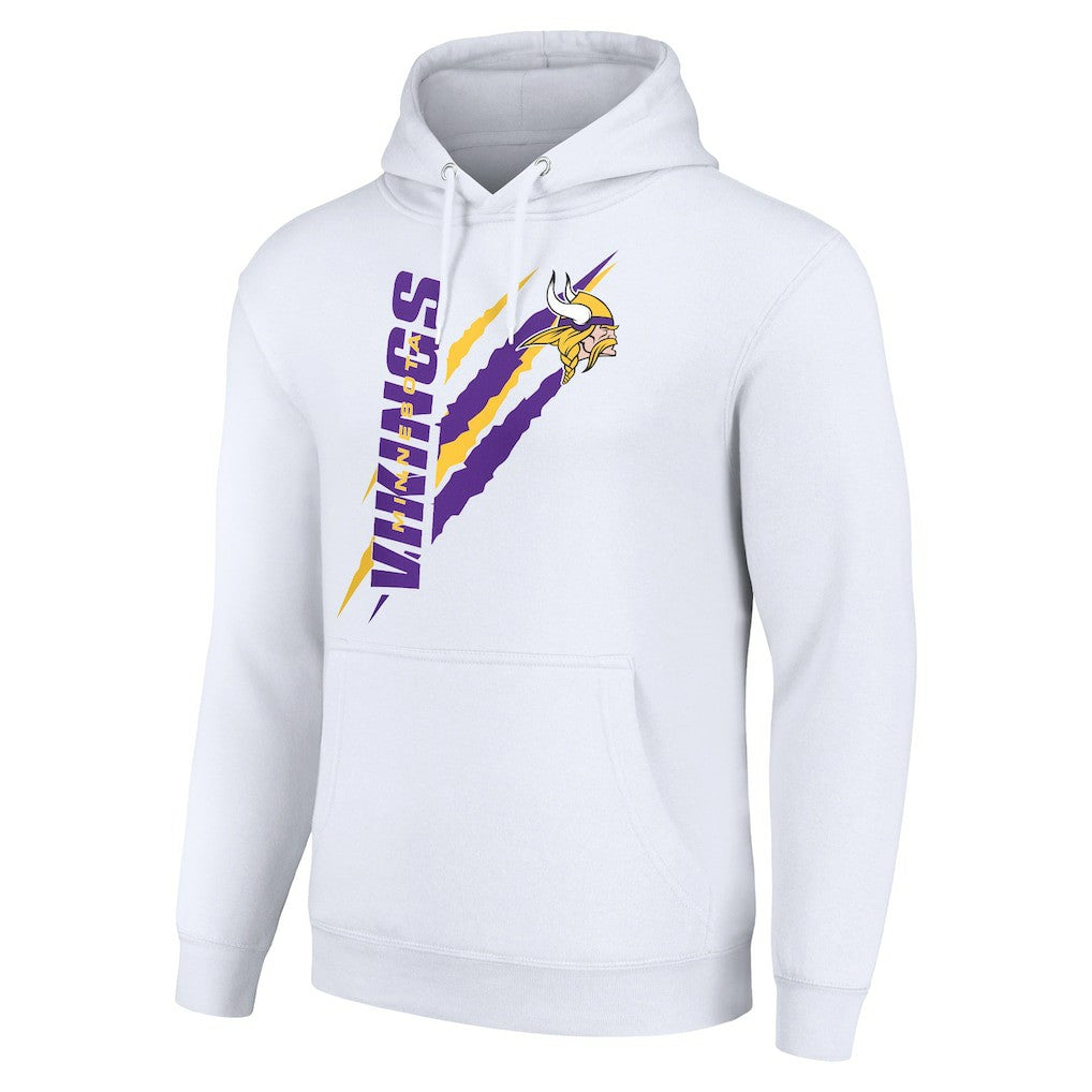 Minnesota Vikings Starter Unisex Color Scratch Fleece Pullover Hoodie - White Hoodies